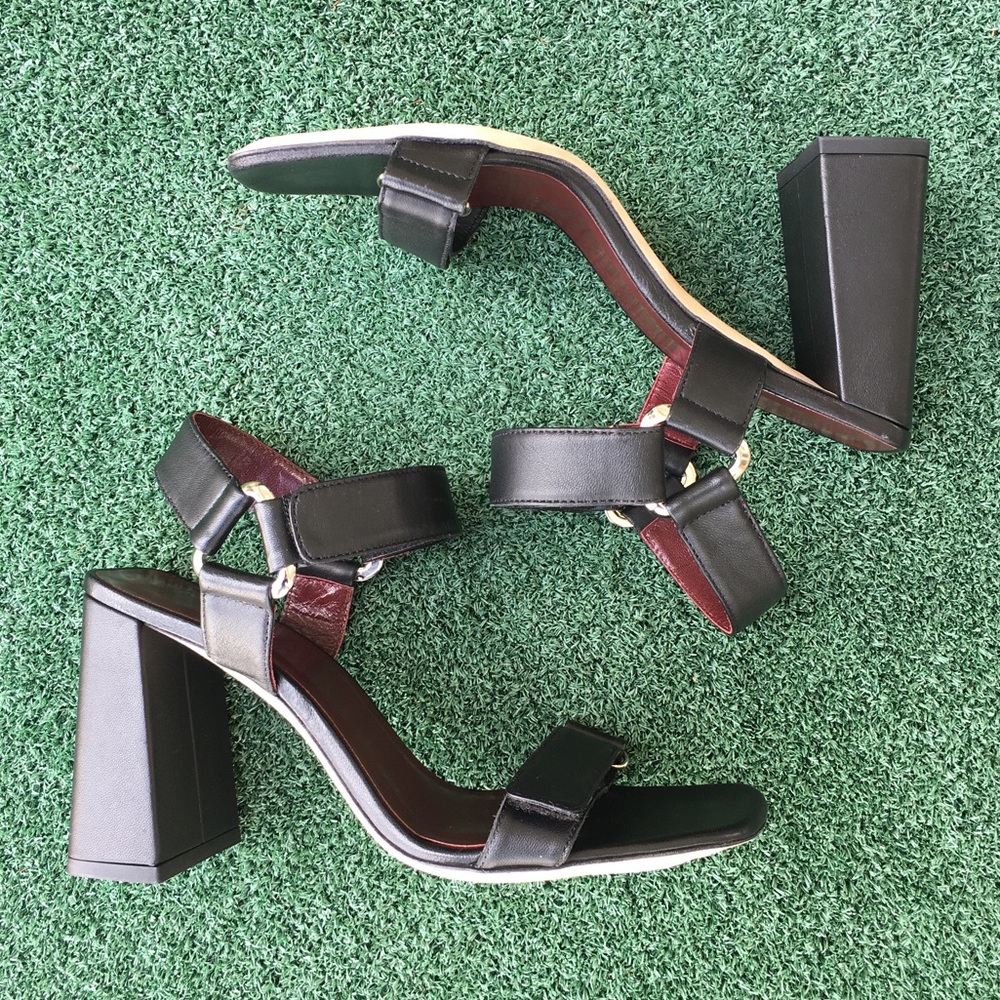 New Staud Betty Block Heel Sandal Leather Black 37 - Picture 12 of 16